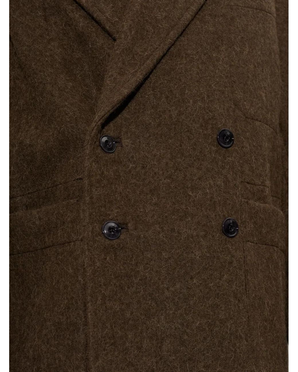 Lemaire Brown Double-Breasted Blazer for men