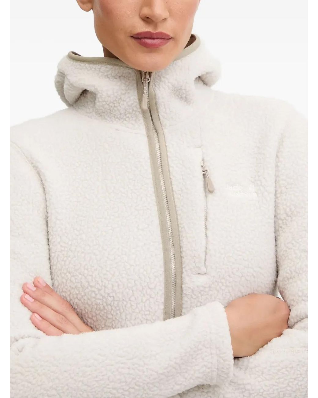 Jack Wolfskin White Zip-Up Hoodie