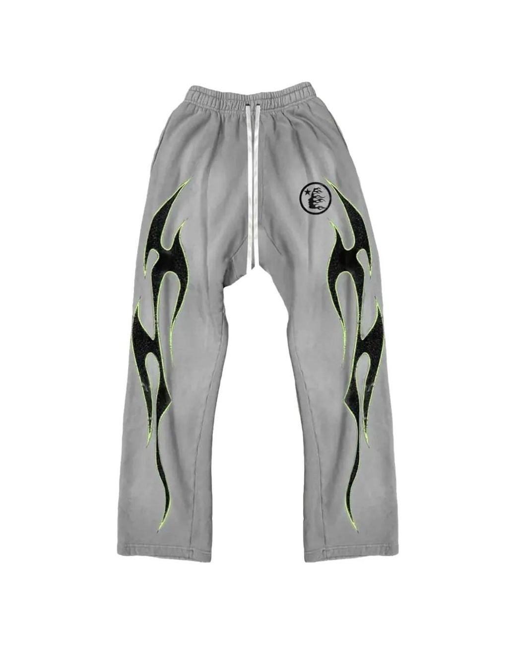 HELLSTAR Gray Flame-Print Track Pants for men