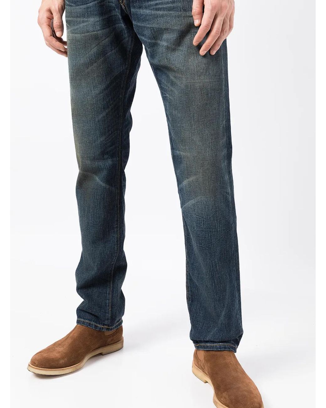 RRL Blue Whiskering-Effect Jeans for men