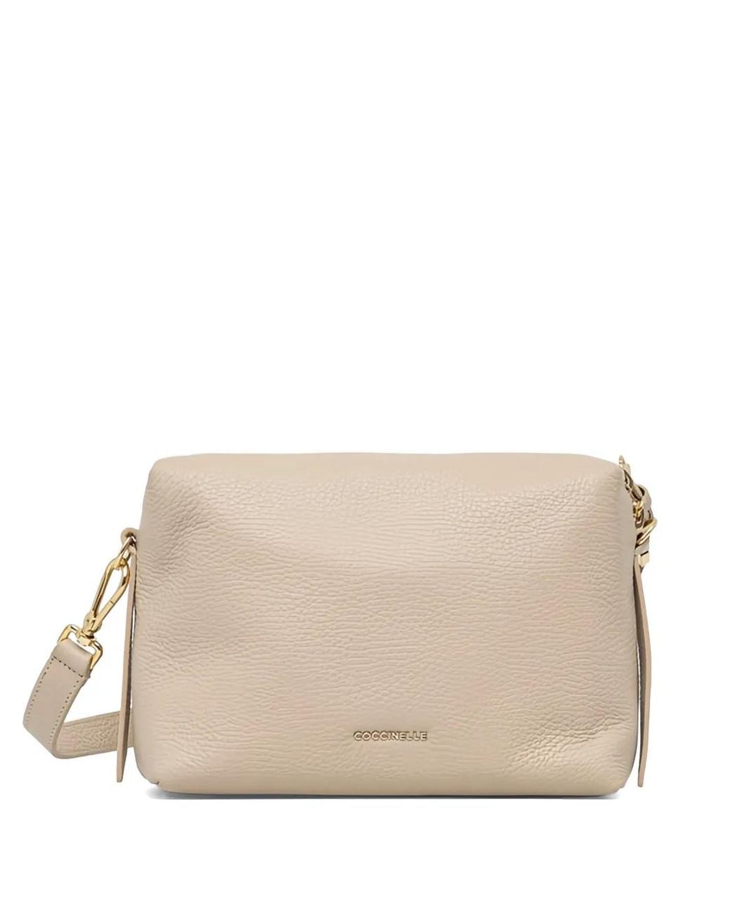 Coccinelle Natural Small Nory Leather Crossbody Bag