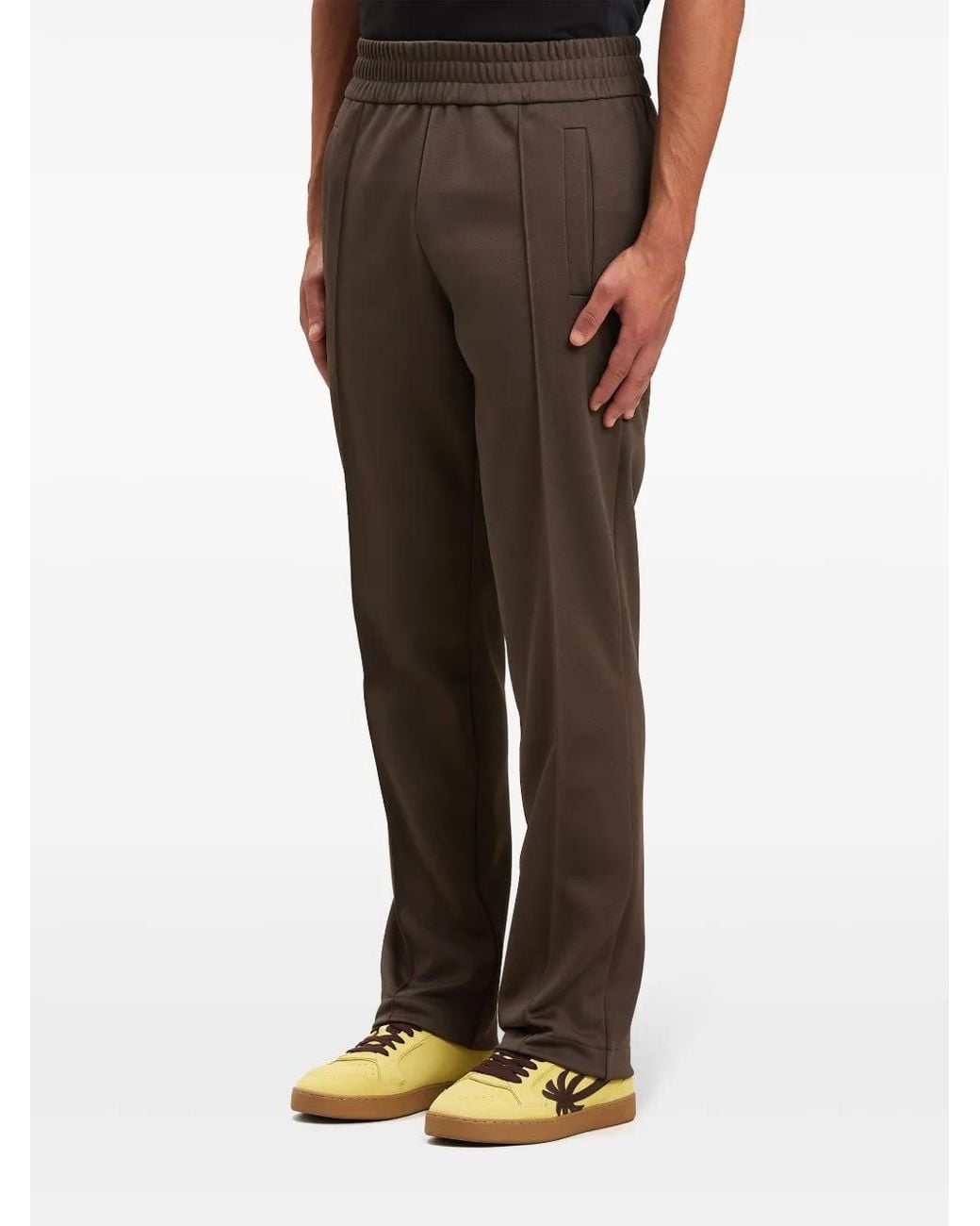 Palm Angels Brown 'Back Curved Logo' Track Pants for men