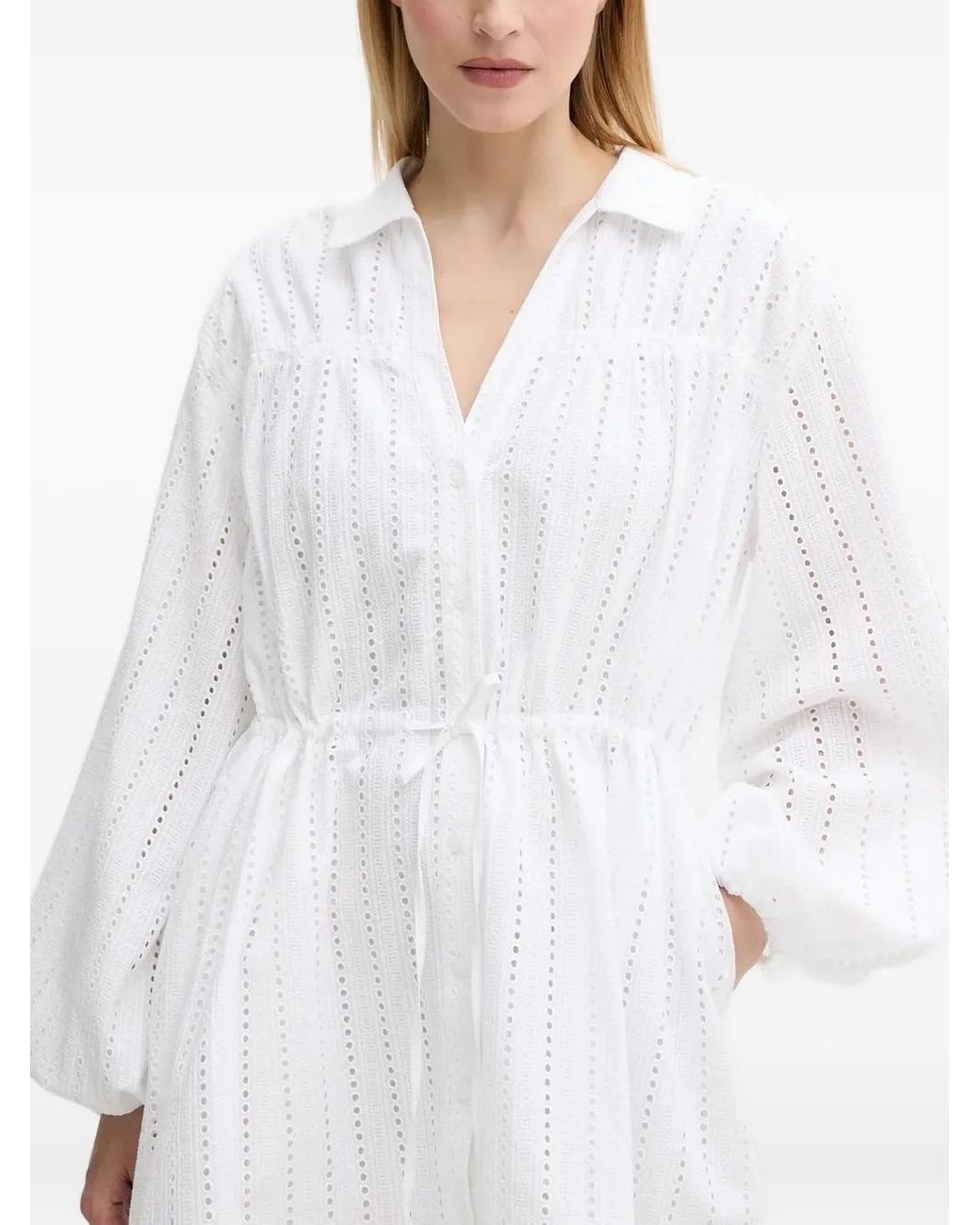 Samsøe & Samsøe Samanarola Mini-Jurk Met Ringlets in het White