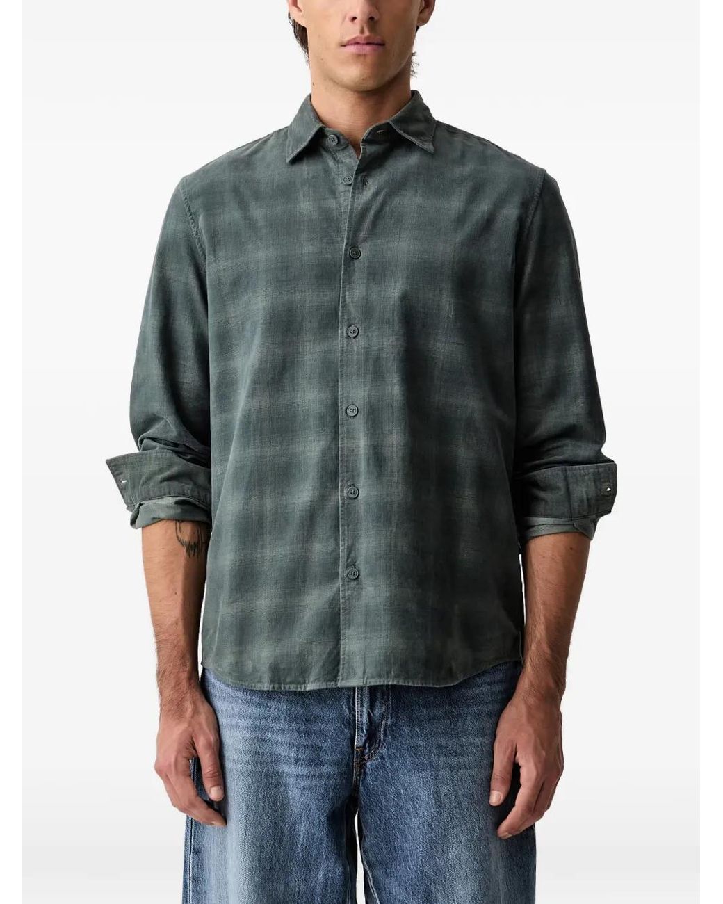 Marc O' Polo Green Chemise En Velours Côtelé À Carreaux for men