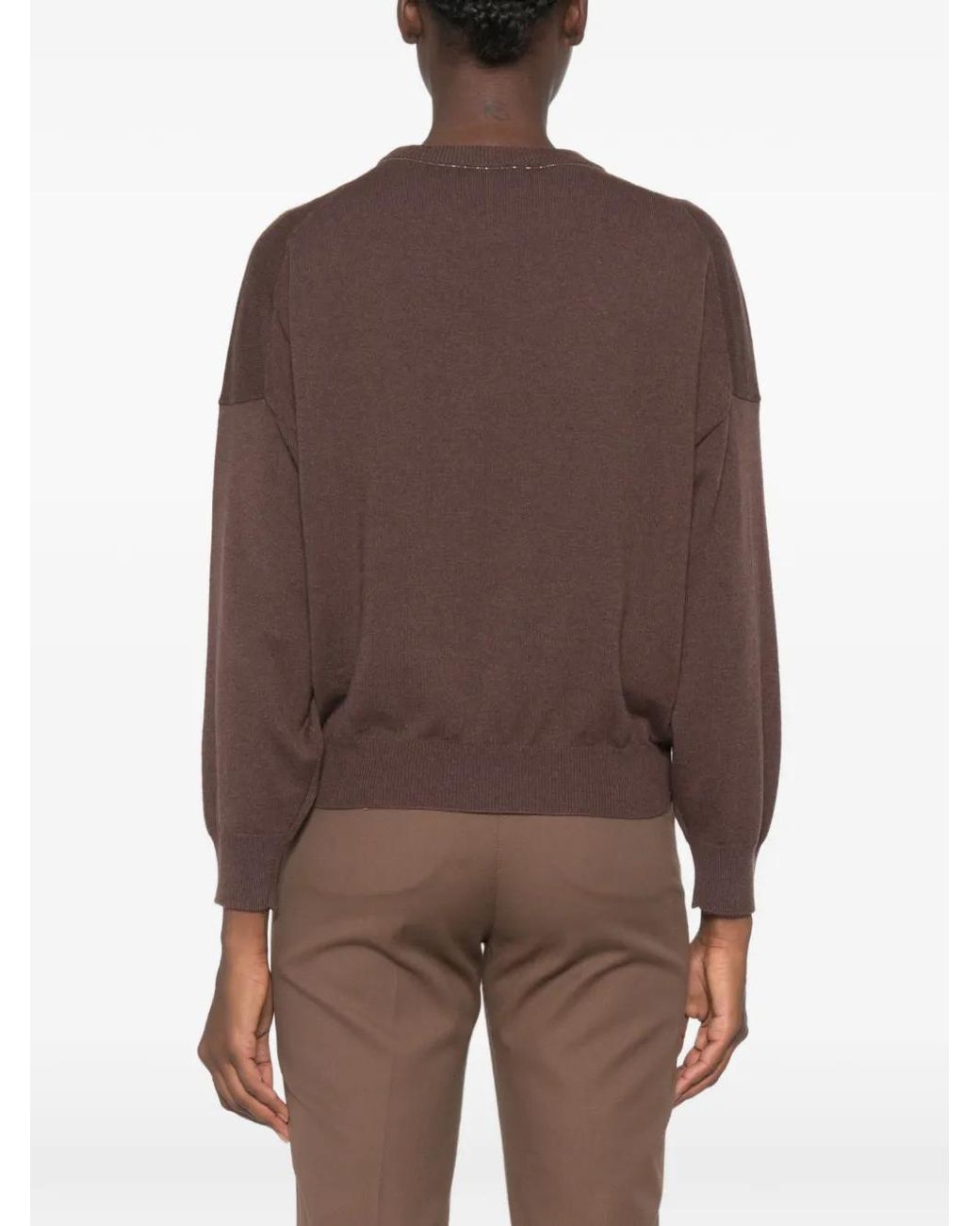 Brunello Cucinelli Brown Long-Sleeves Sweater