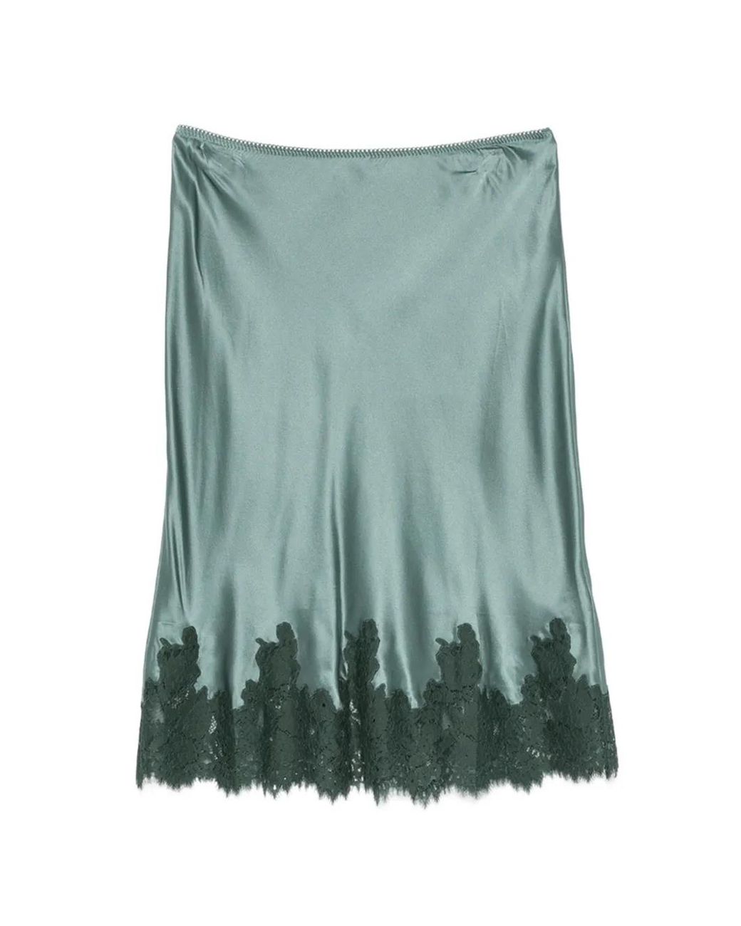 Doen Green Elowette Lace-Trim Midi Skirt