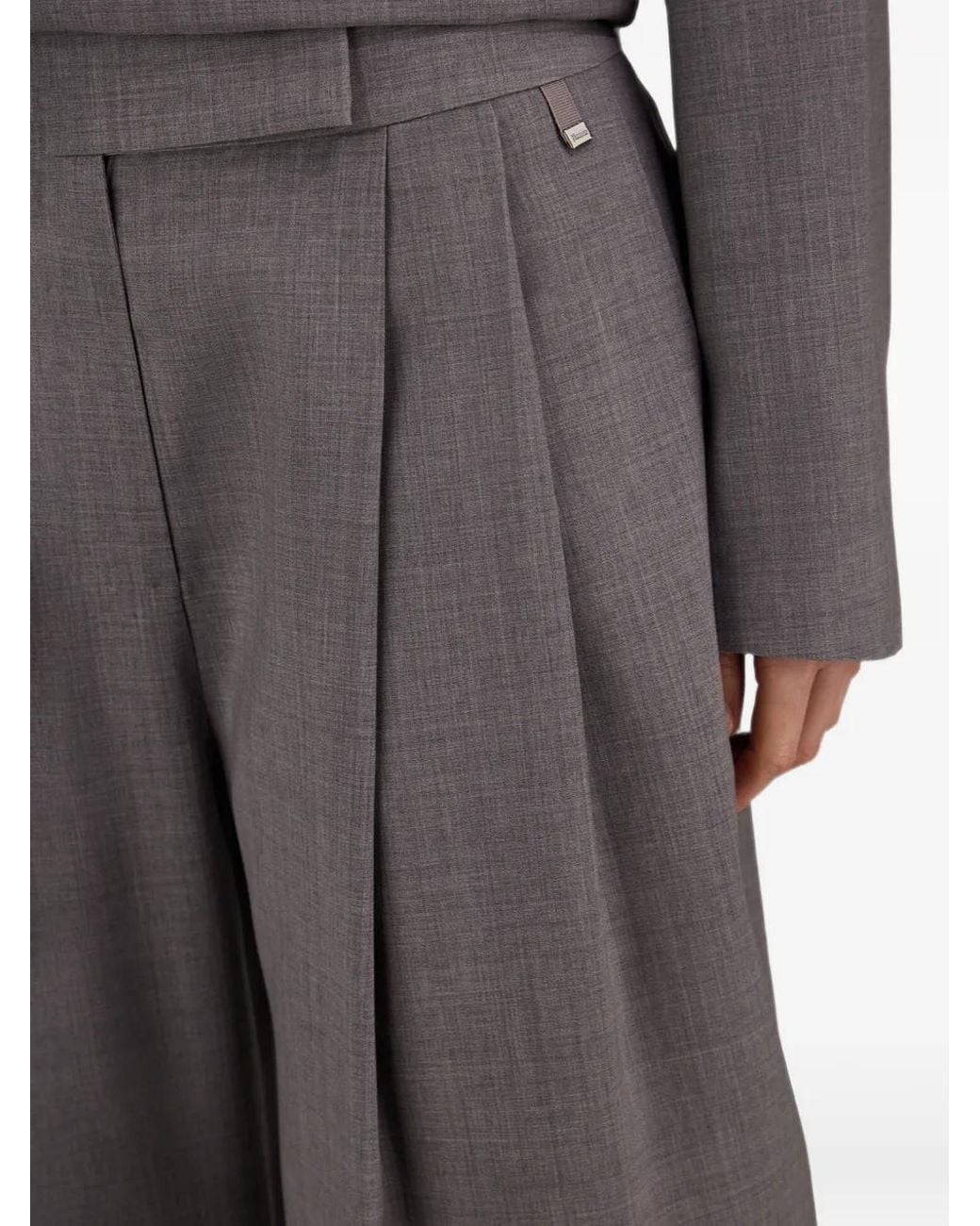 Herno Gray Pleated Tailored Trousers