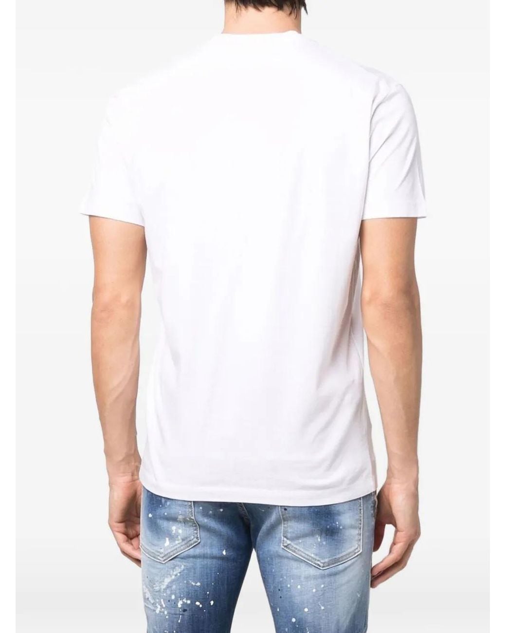 DSquared² White Icon Logo-Print T-Shirt for men