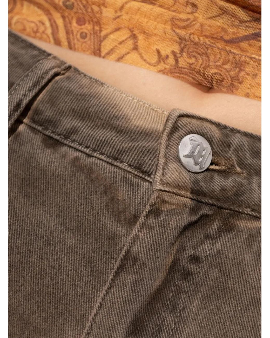M I S B H V Natural Logo-Patch Jeans