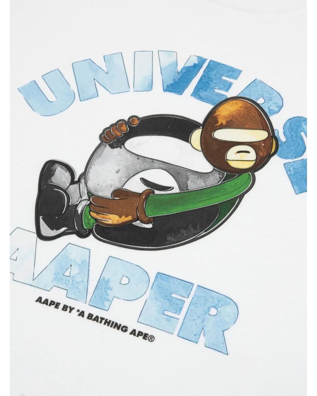 Aape By A Bathing Ape White Aaper Graphic Long-Sleeve T-Shirt for men