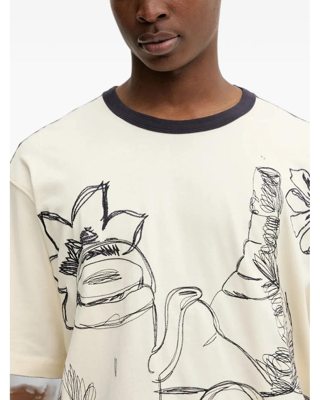 Desigual White Graphic-Print T-Shirt for men