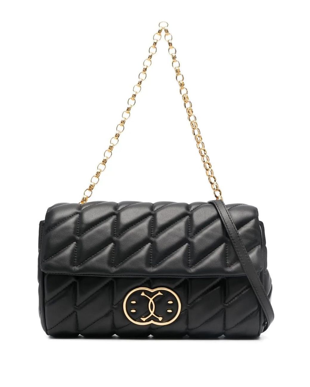 Moschino Black Double Smile Quilted Bag