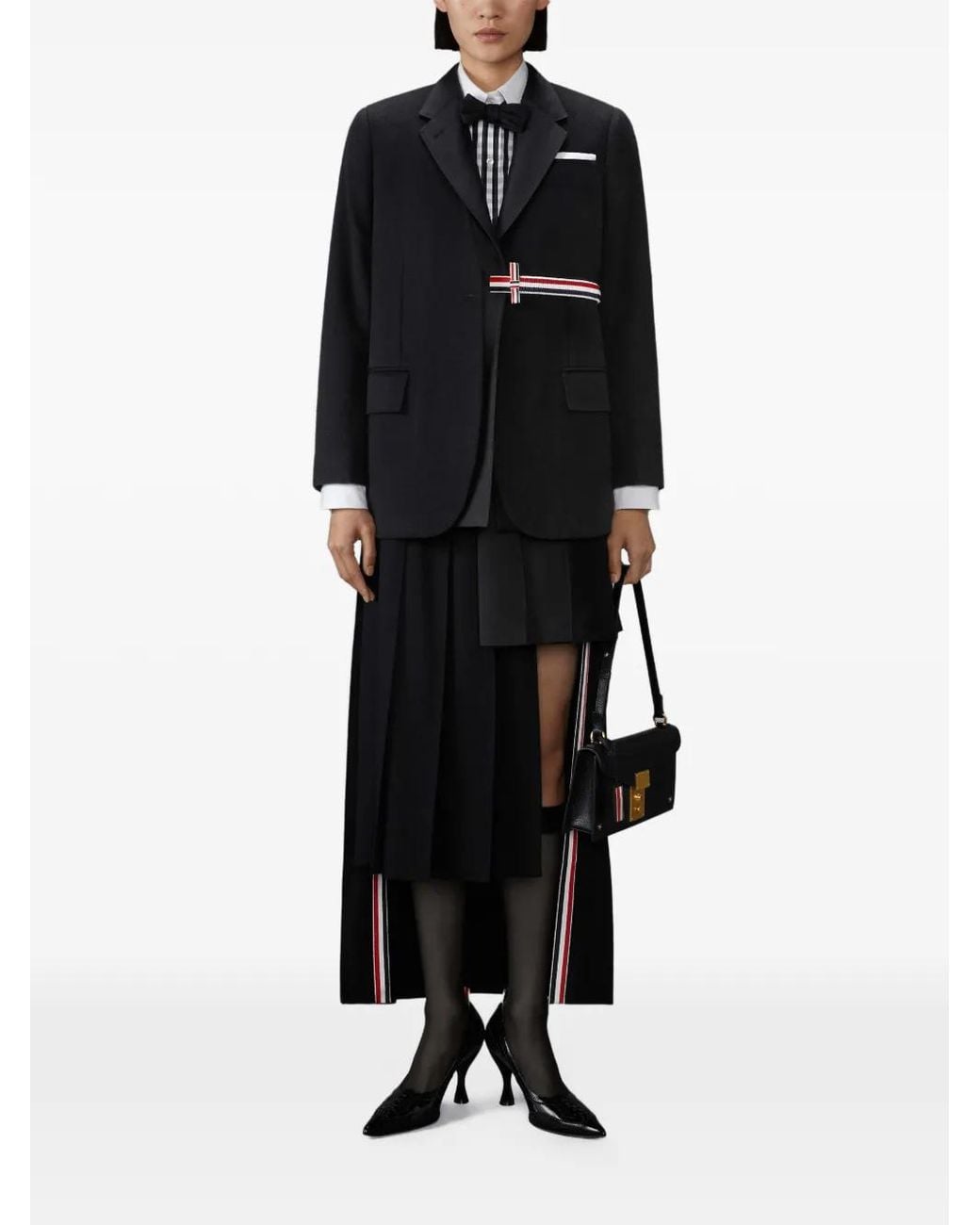 Thom Browne Black Cashmere Wool And Silk 2-In-1 Sportcoat