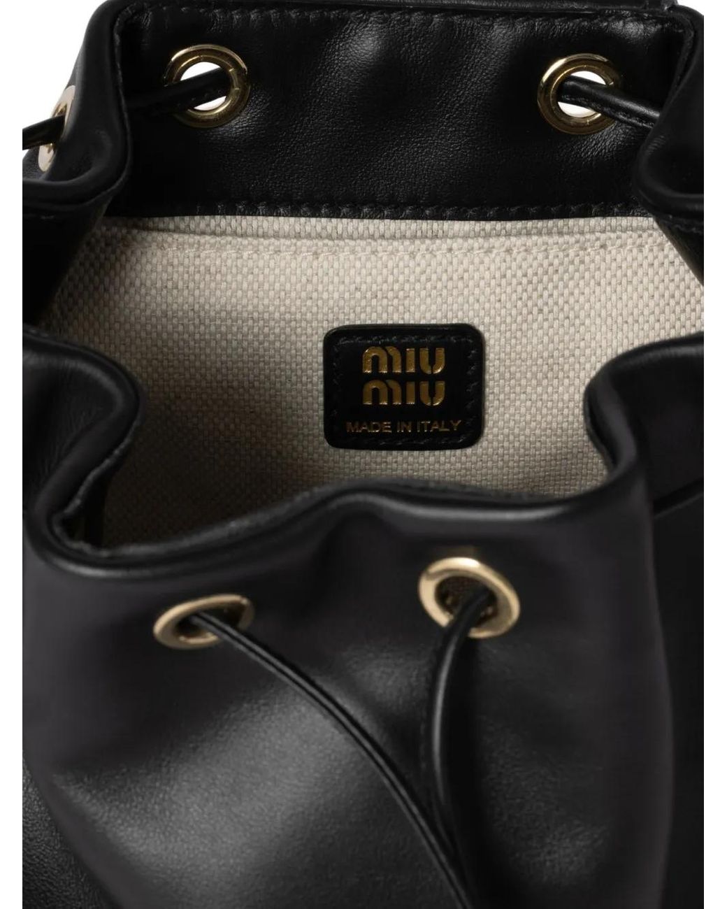 Miu Miu Black Multi-Pocket Leather Backpack