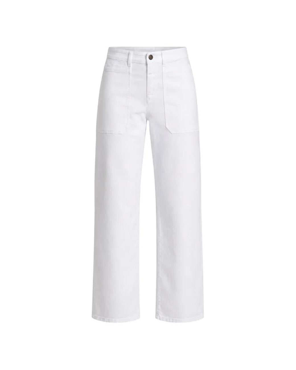 CIGALA'S White Crop Fatigue Straight-Leg Jeans