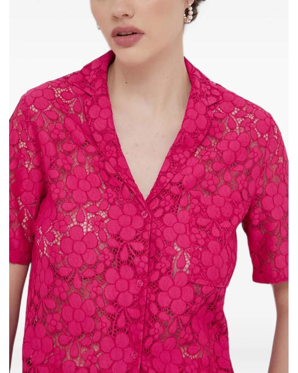 Desigual Pink Lace Shirt