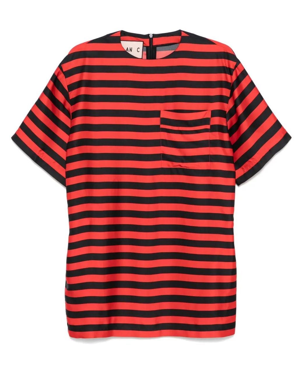 Robe Courte À Rayures Plan C en coloris Red