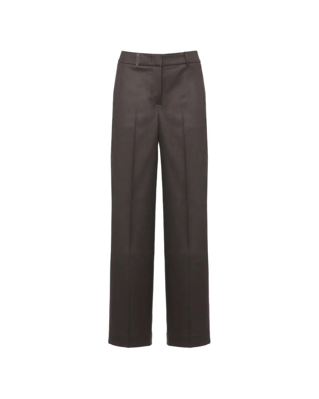 Peserico Gray Pressed-Crease Wide-Leg Trousers