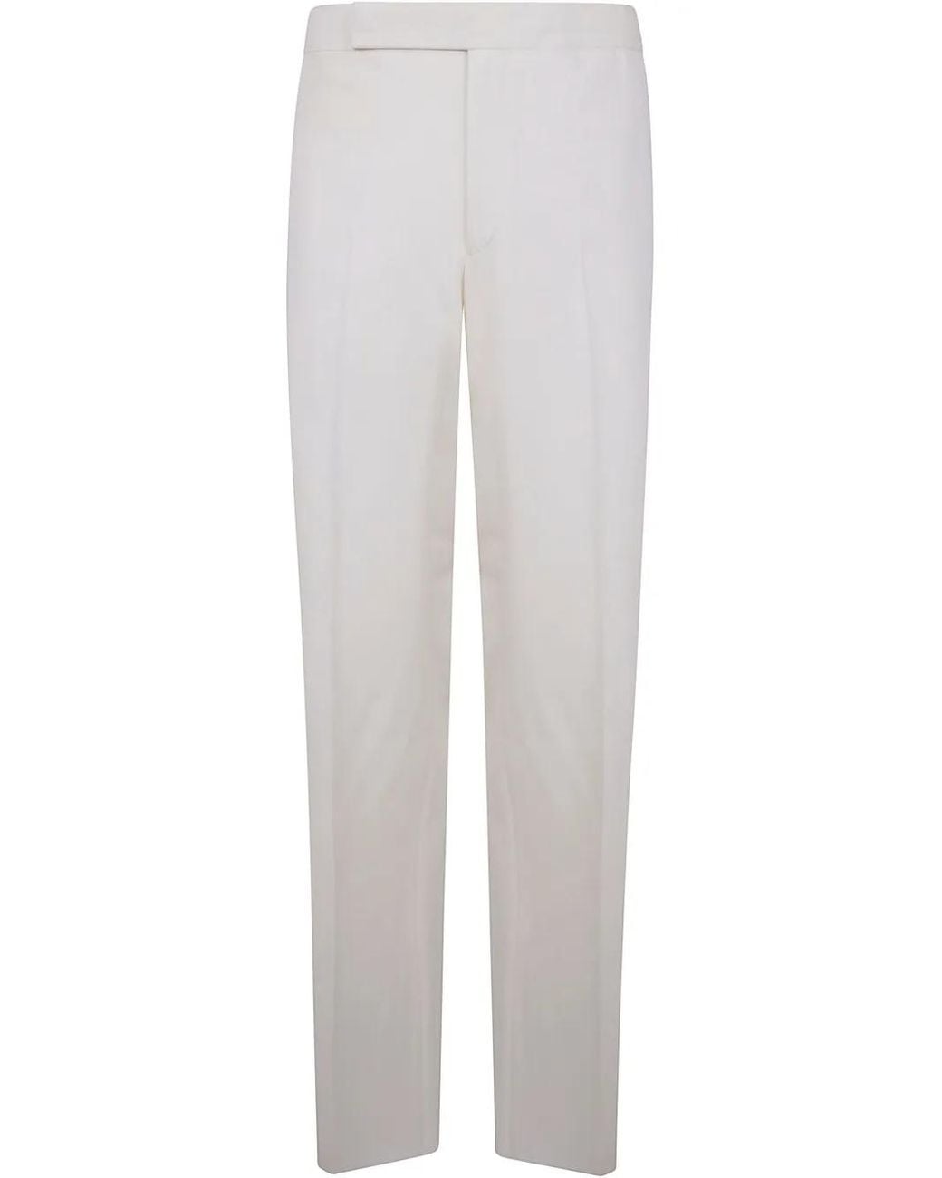 Lardini Wollen Straight Broek in het White voor heren
