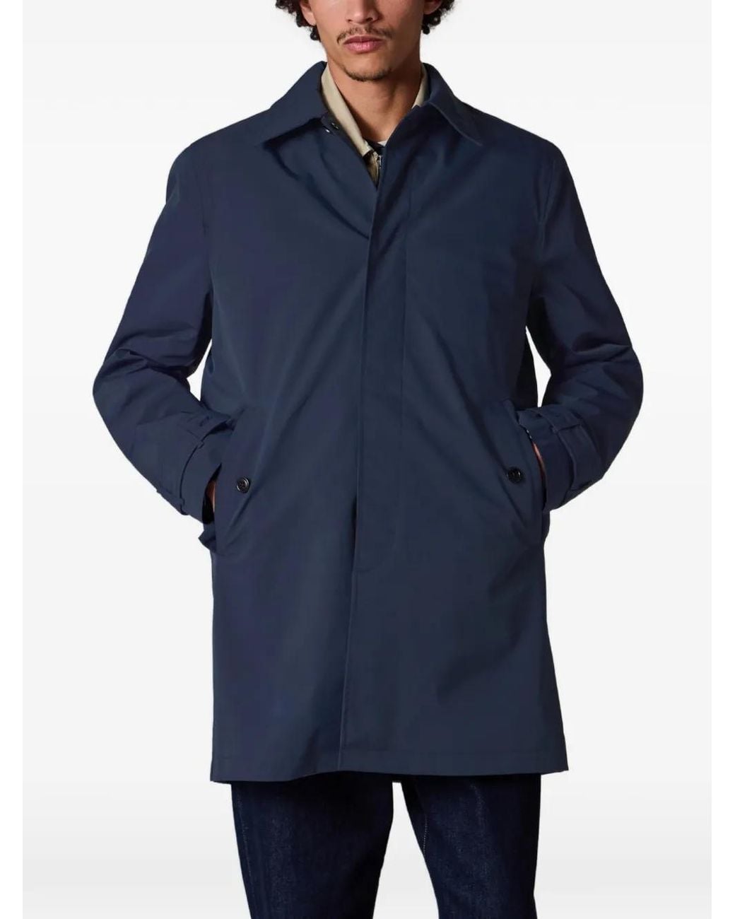 Paul Smith Blue Recycled Mac With Removable Lining for men