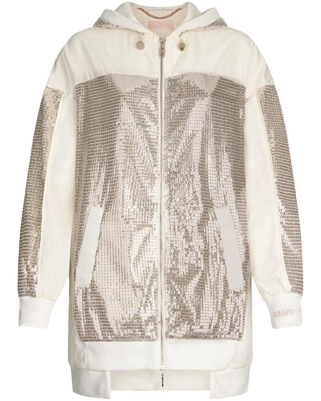 Liu Jo Natural Sequinned Parka