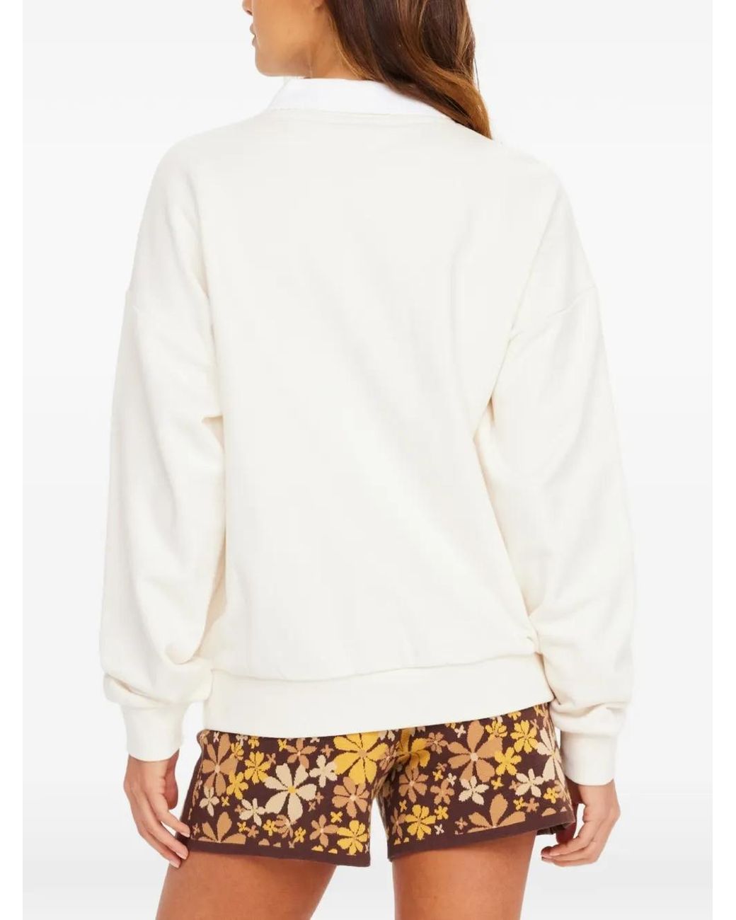 The Upside White Pascal Collared Sweatshirt