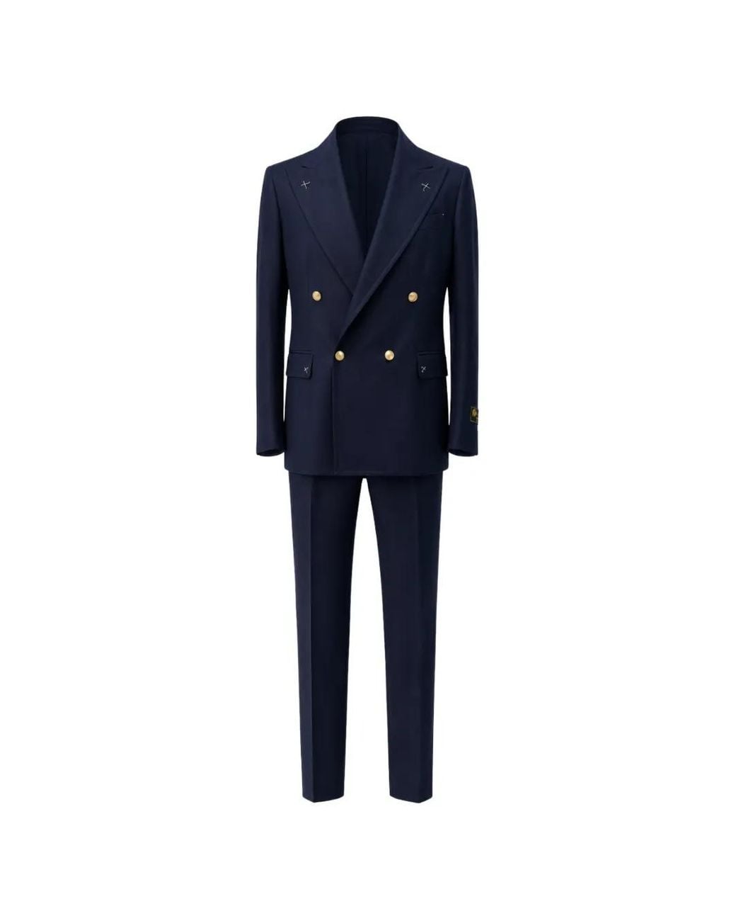 Franzese Collection Blue Rolls Royce Double-Breasted Wool Suit for men