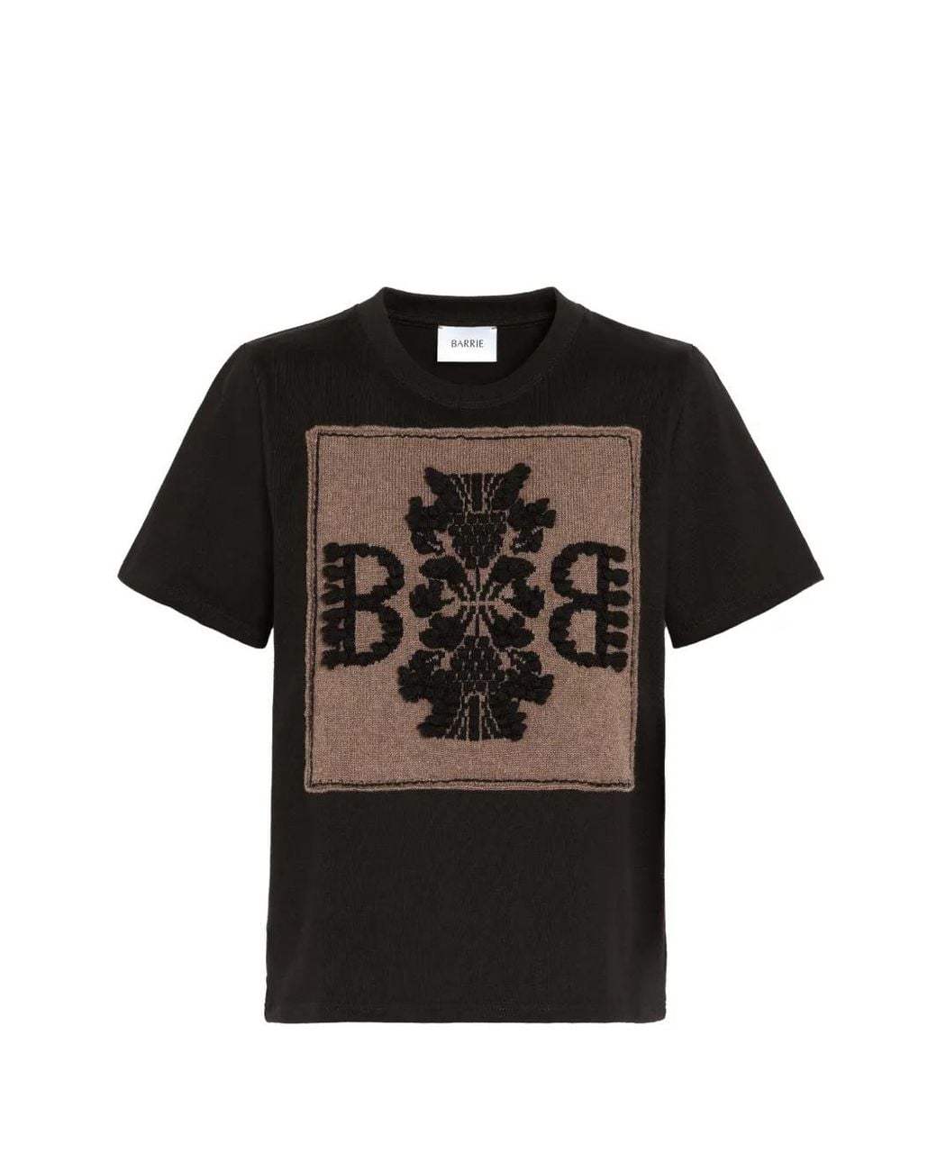 Barrie Black Cashmere-Patch T-Shirt