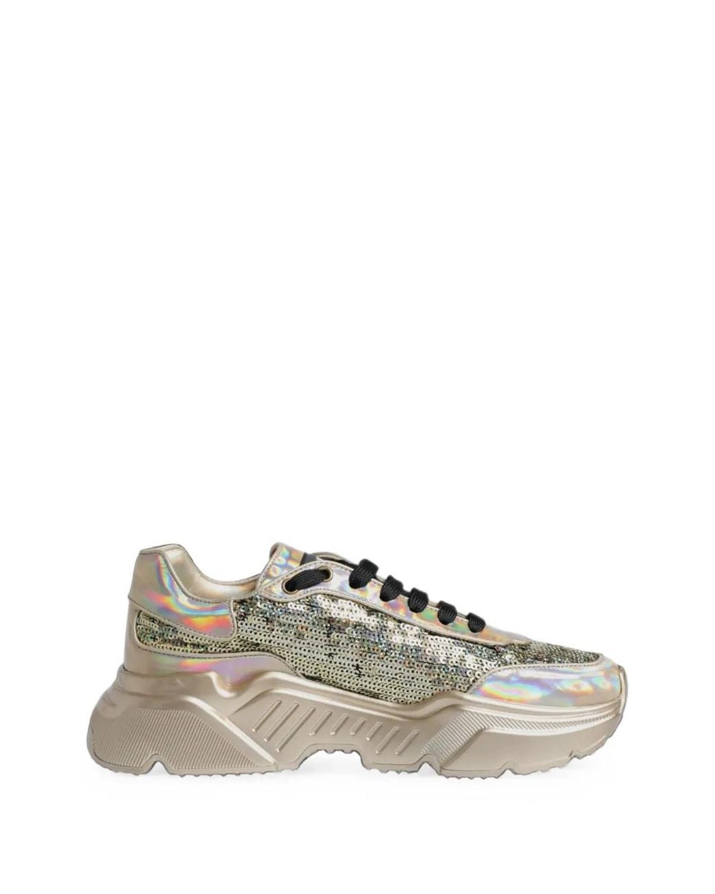 Dolce & Gabbana White Daymaster Sequin-Embellished Sneakers for men