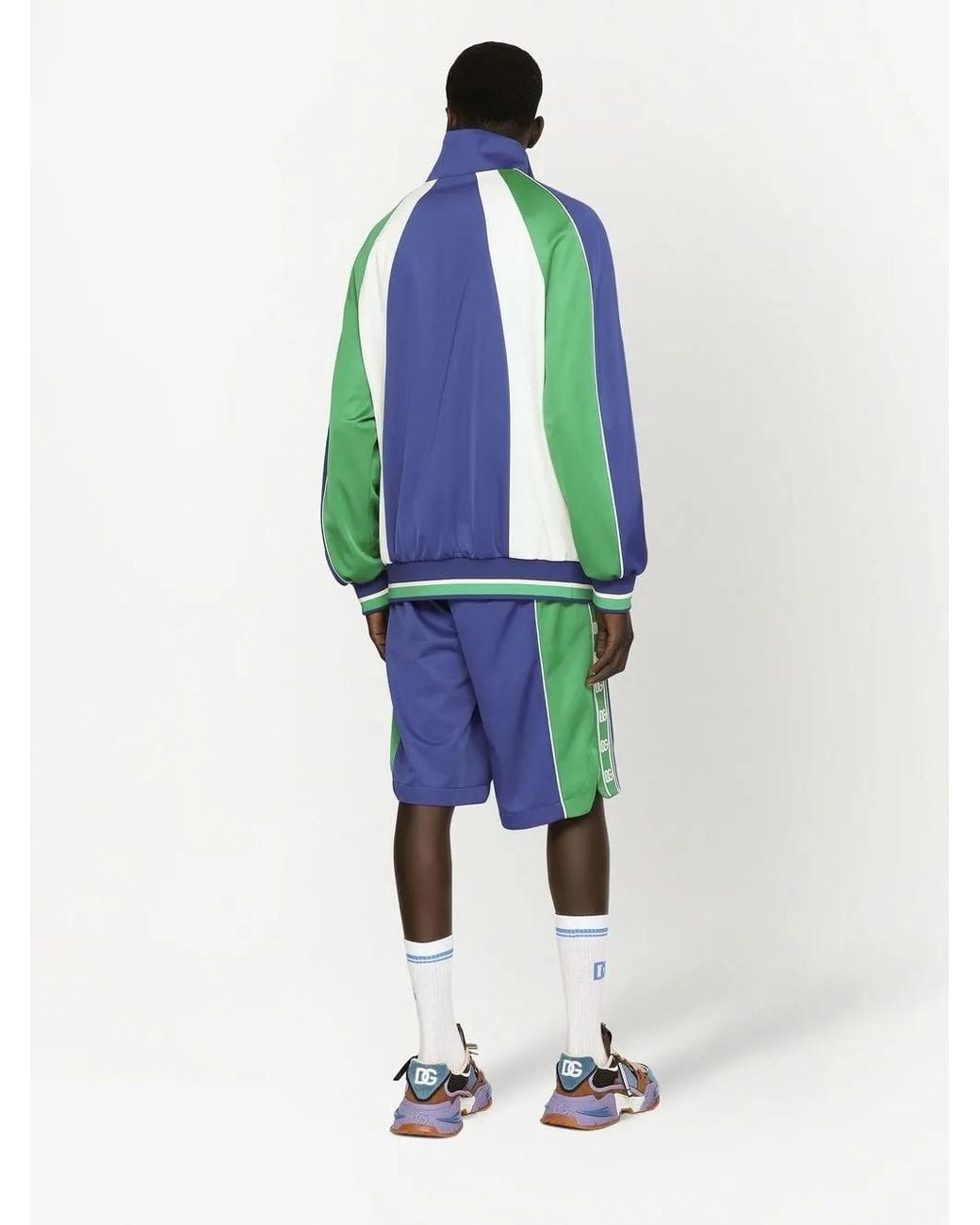 Dolce & Gabbana Blue Colour-Block Track Jacket for men