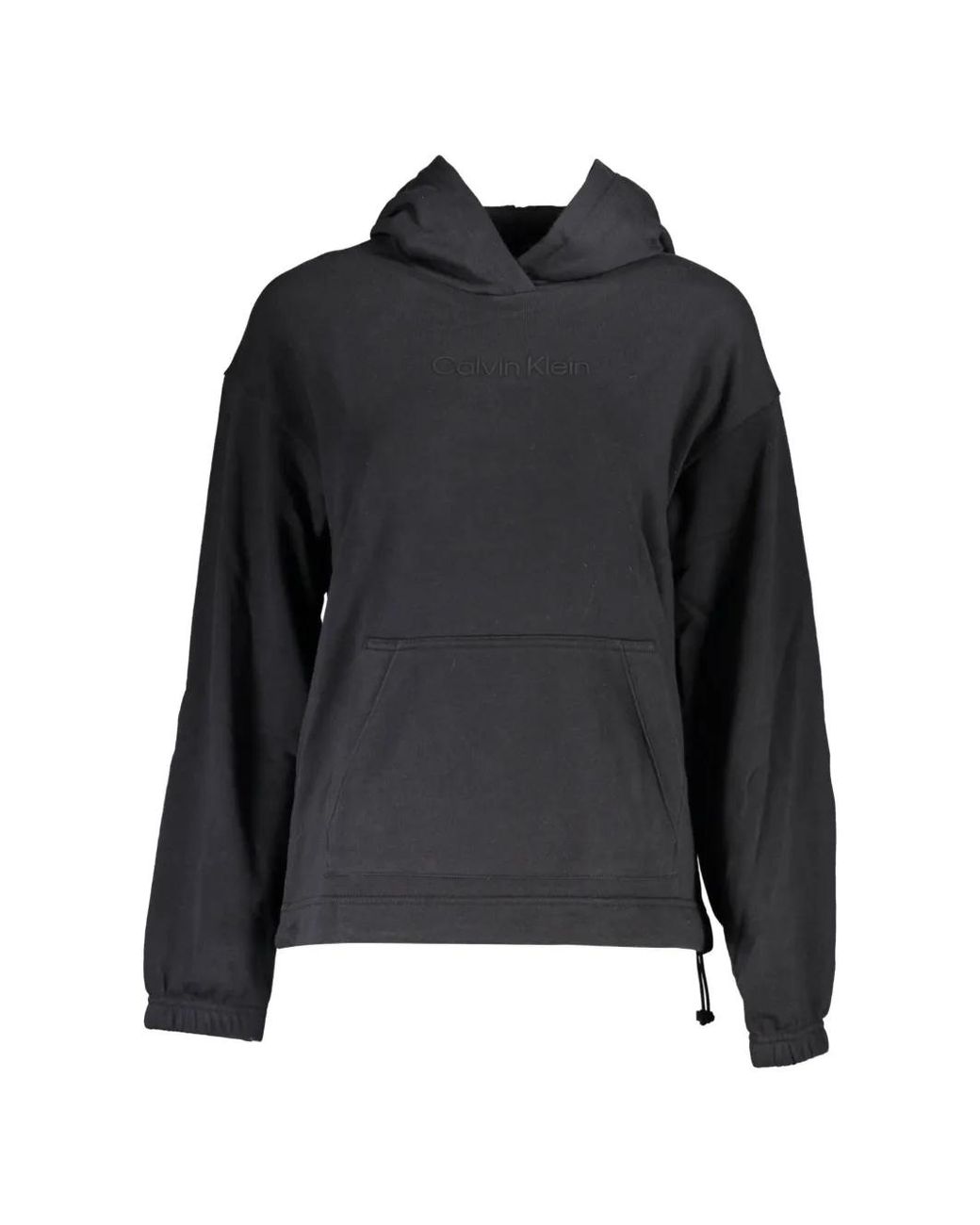 Calvin Klein Black Logo-Embroidered Hoodie