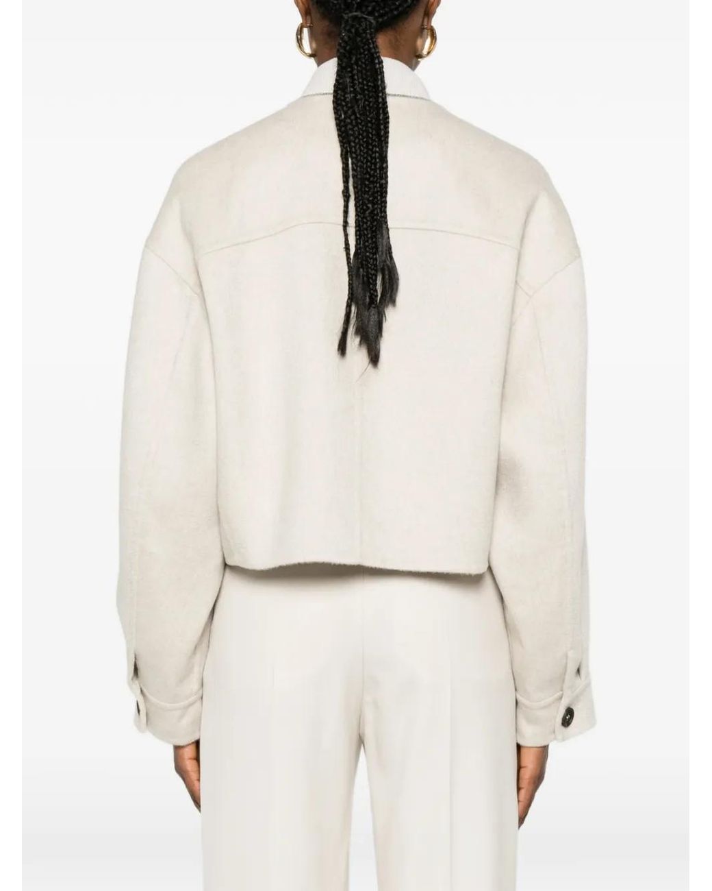 Brunello Cucinelli White Veste À Boutonnière