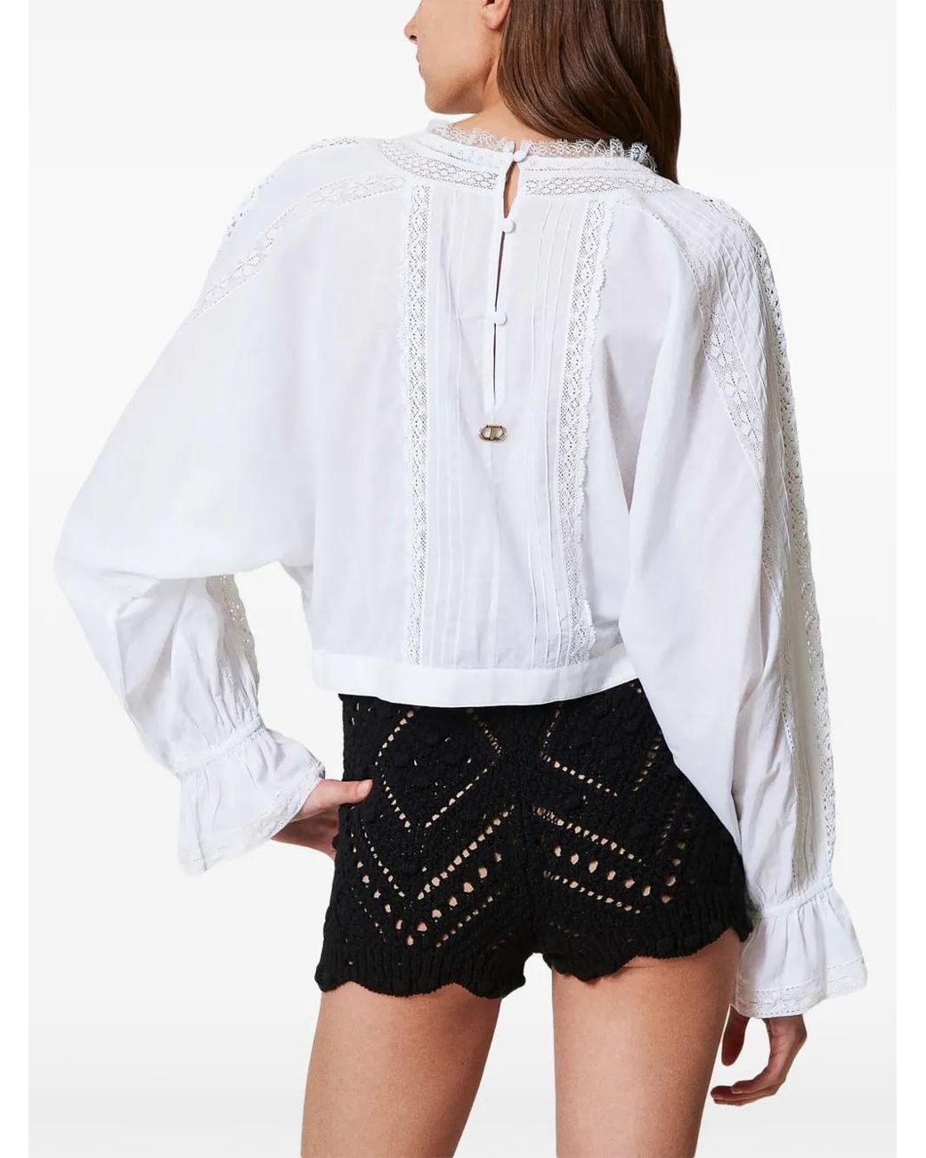 Twinset Black Openwork Shorts