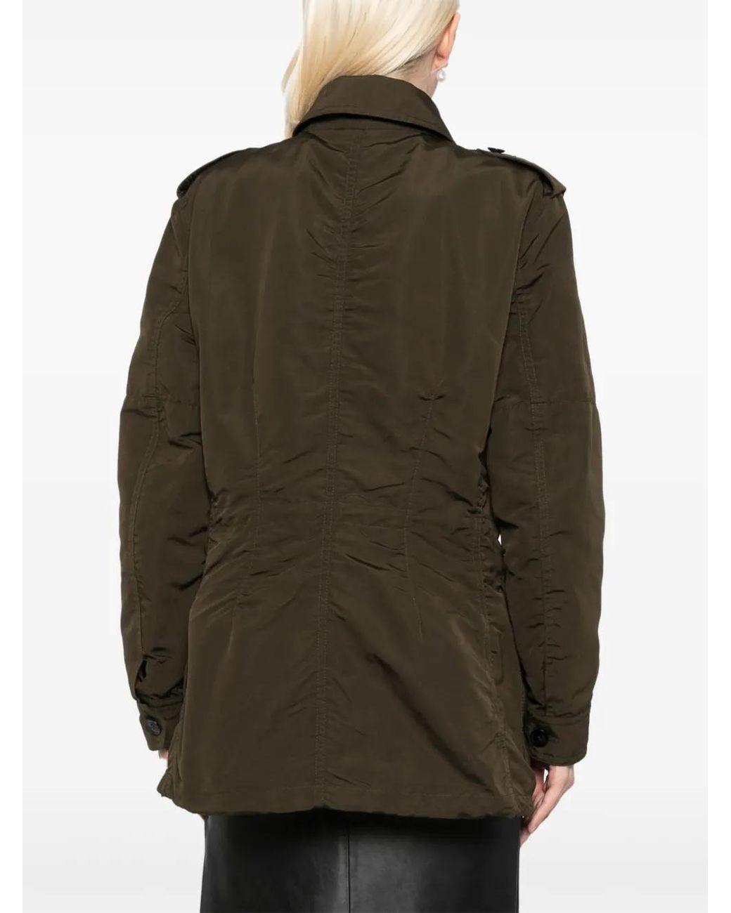 Tom Ford Black Drawstring Waist Military Jacket