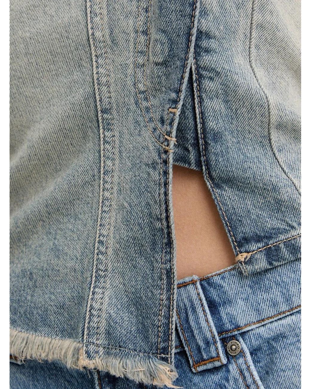 ARMANI EXCHANGE Blue Asymmetric-Hem Top
