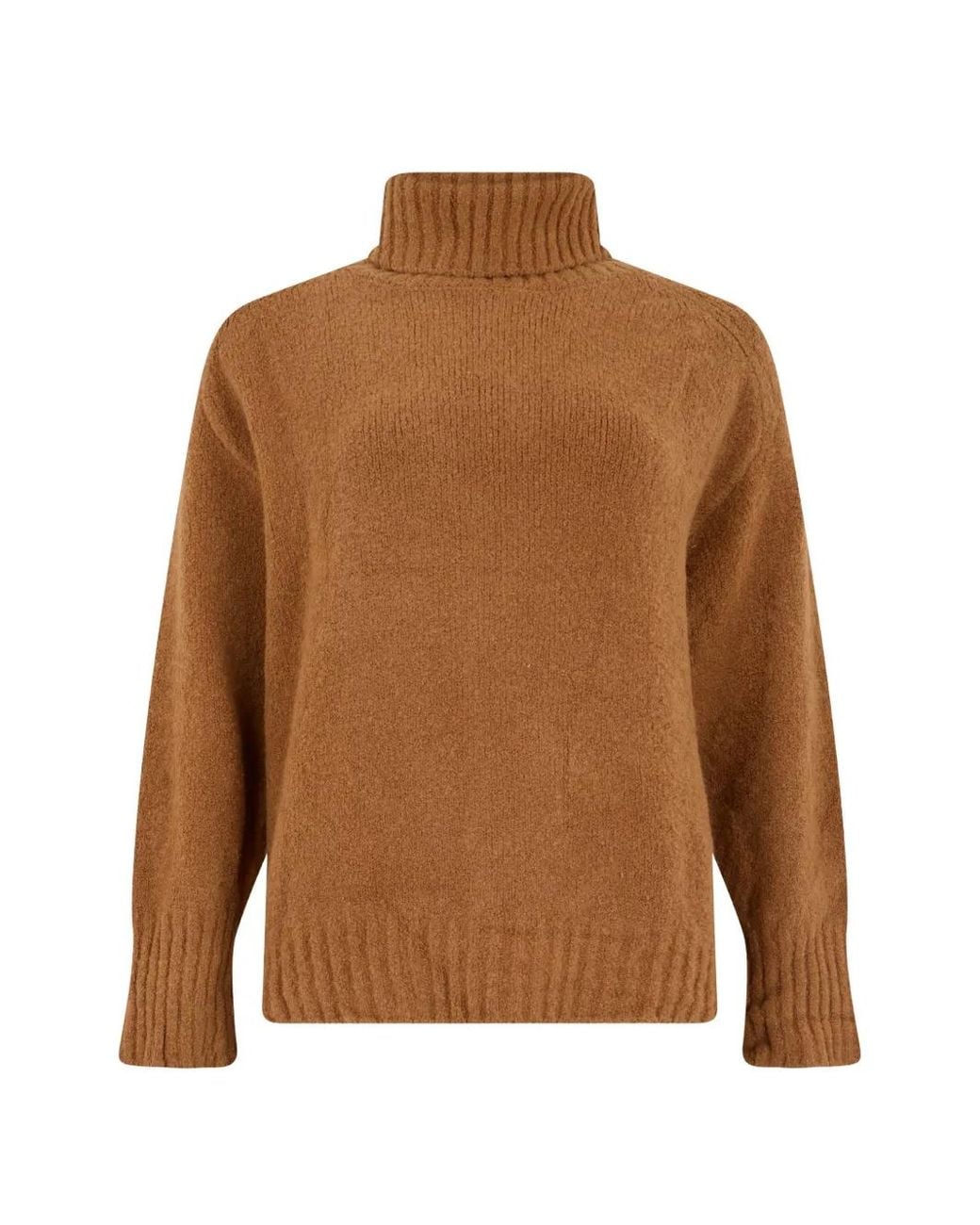 Moorer Brown Roll-Neck Raglan-Sleeve Sweater