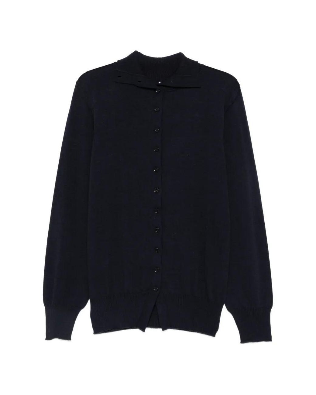 Liviana Conti Blue Button-Fastening Knitted Cardigan