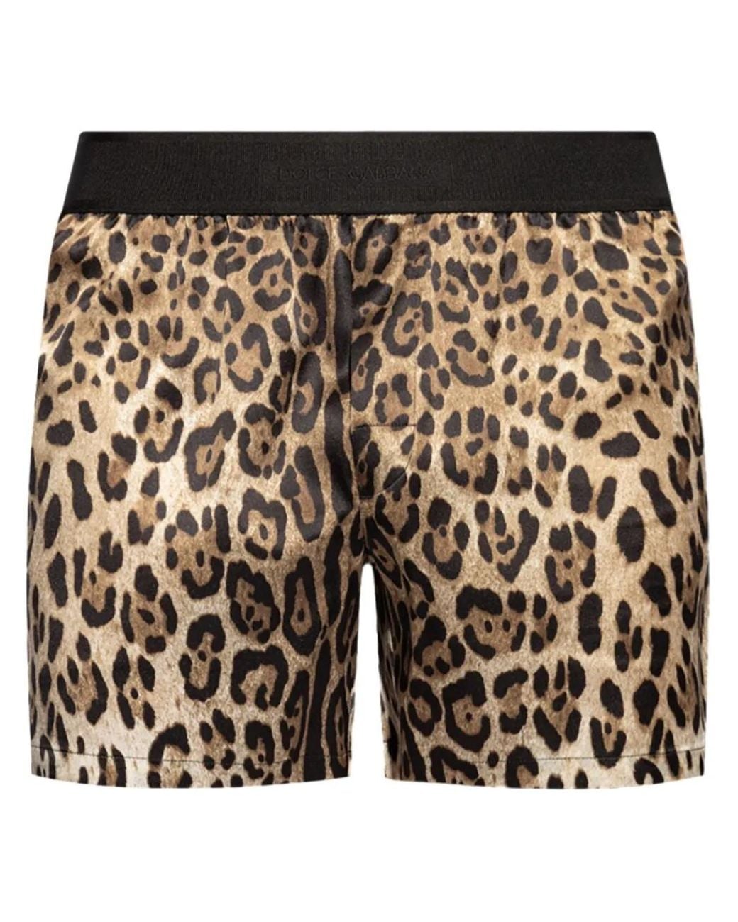 Dolce & Gabbana Black Leopard-Print Silk Boxers for men