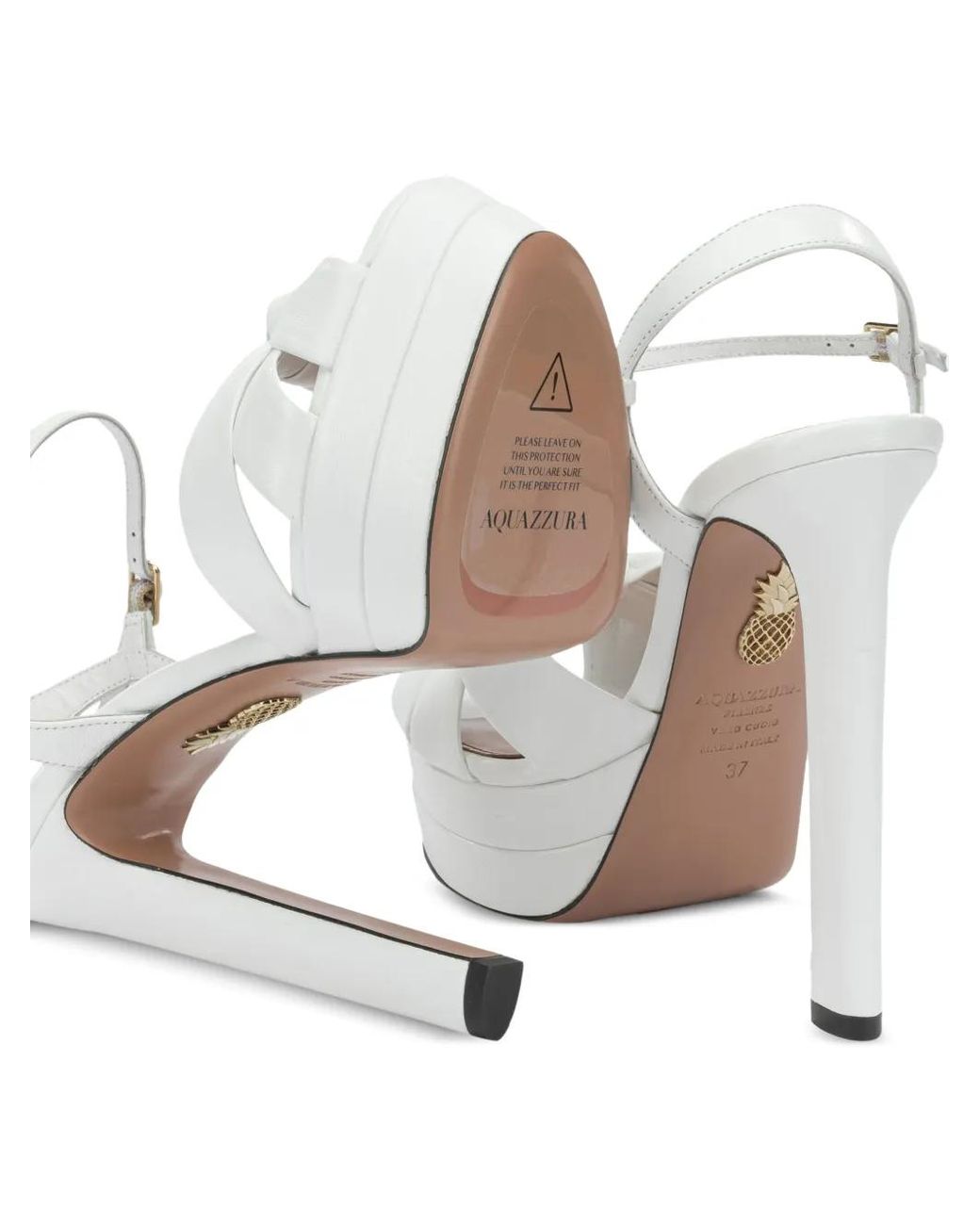 Aquazzura White Knotted Platform Sandals