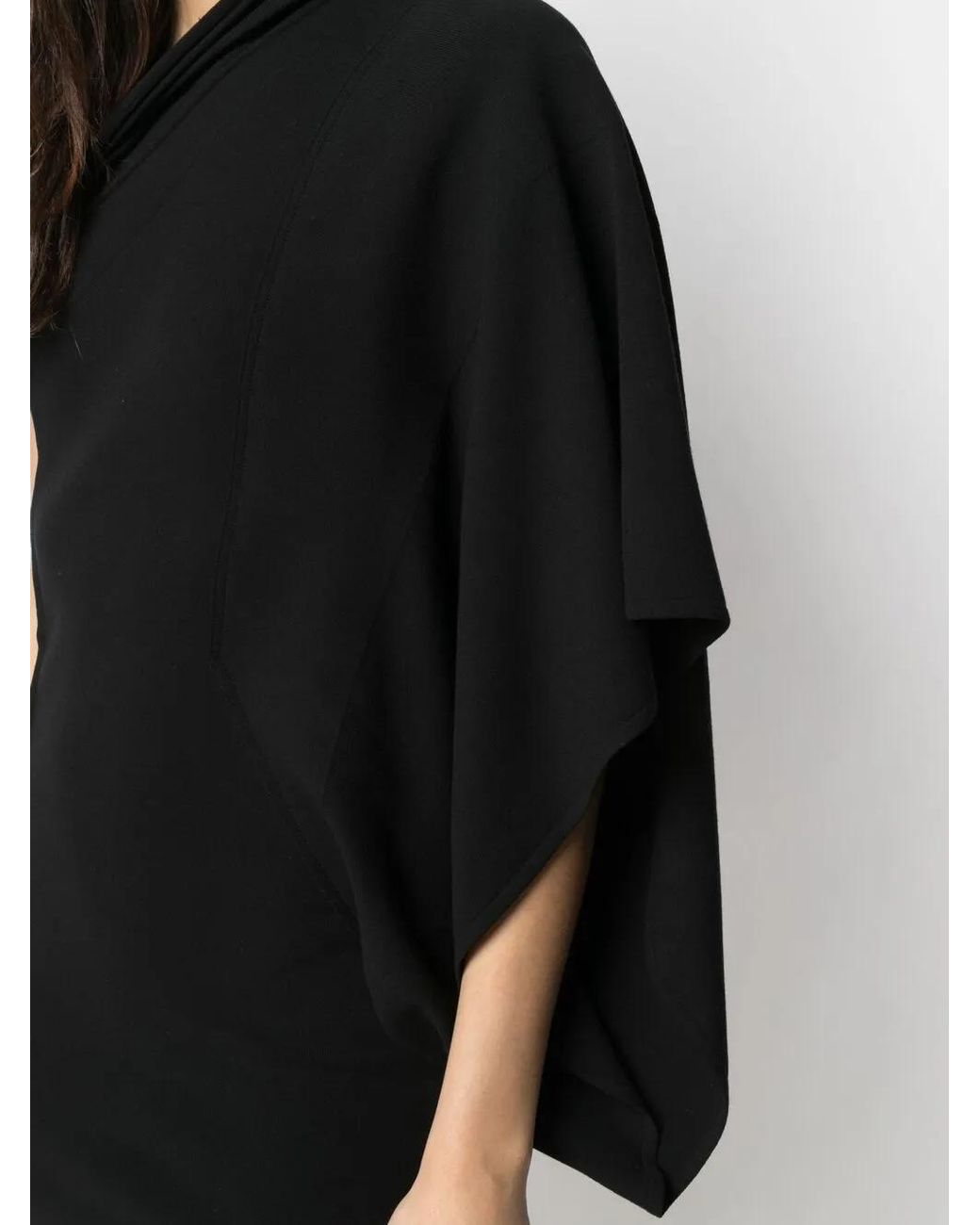 Rick Owens Black Athena Voluminous Cold-Shoulder Dress