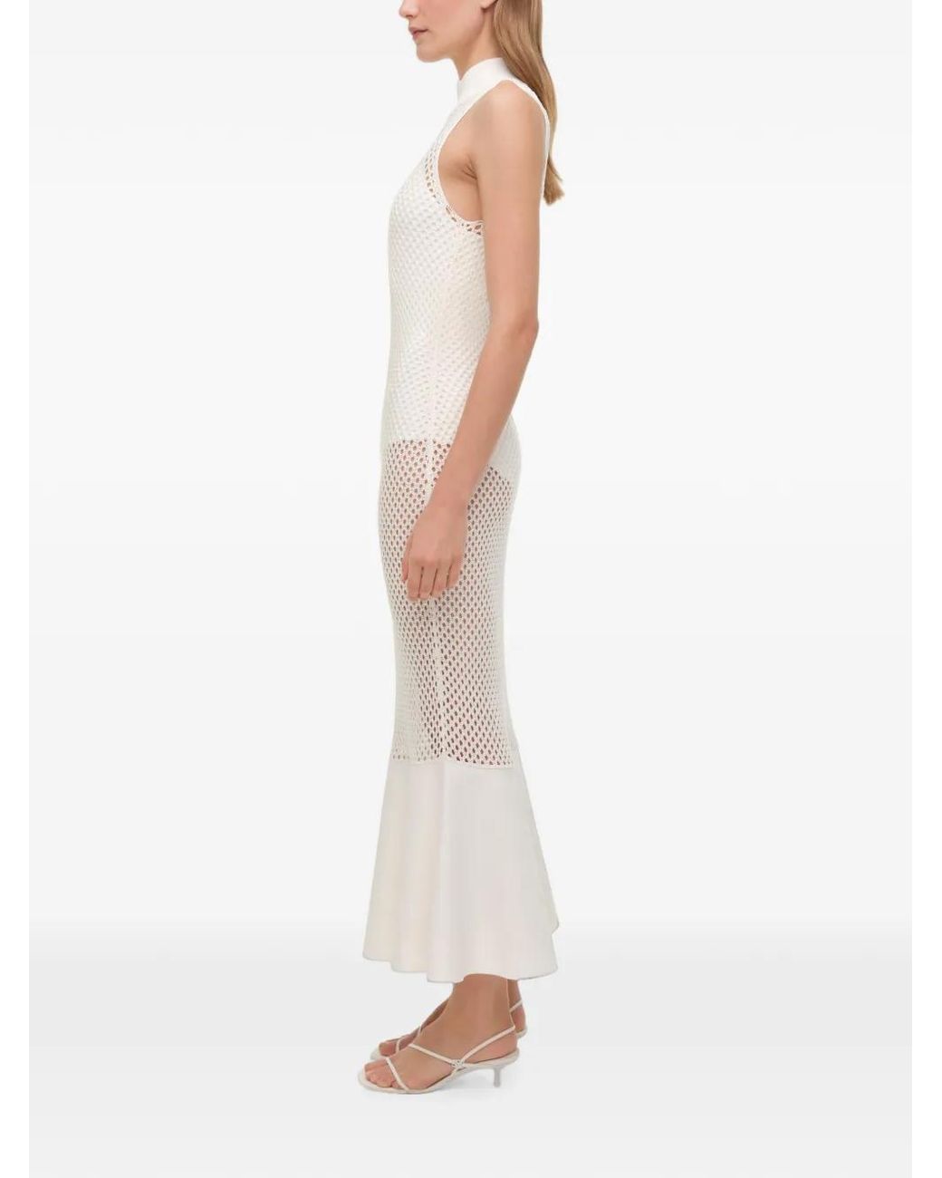 Jonathan Simkhai White Daxton Mesh-Knit Dress