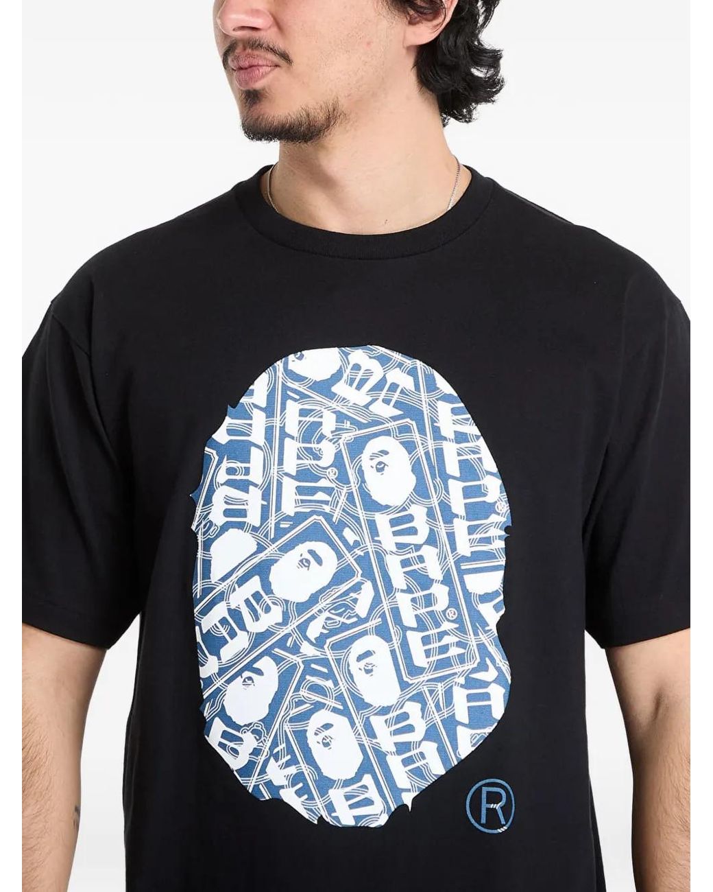 A Bathing Ape Black Japanese Cloud Camo T-Shirt