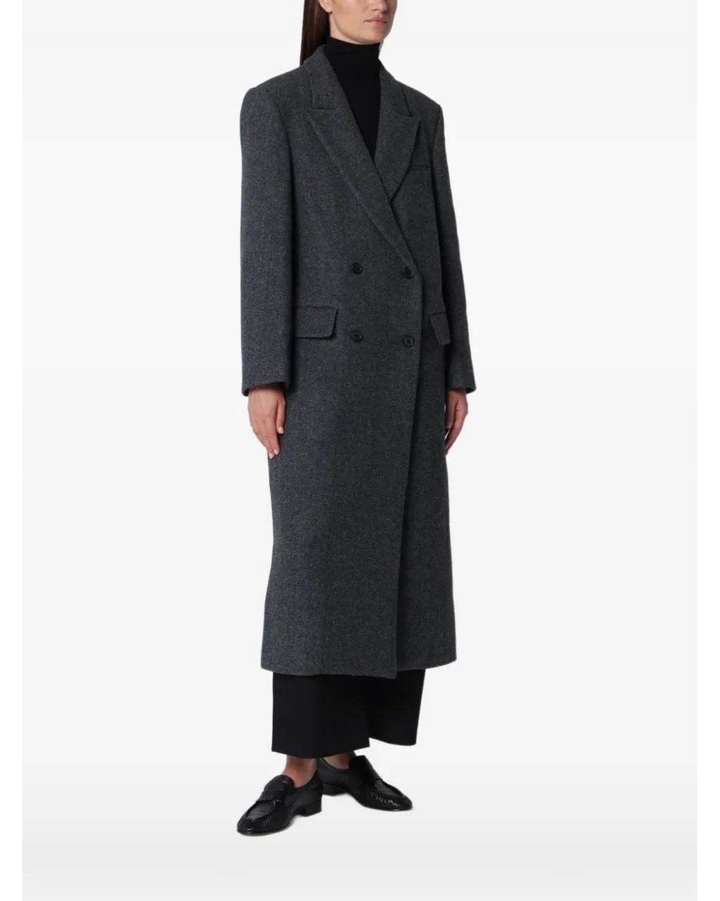 Source Unknown Black Reyna Double-Breasted Coat