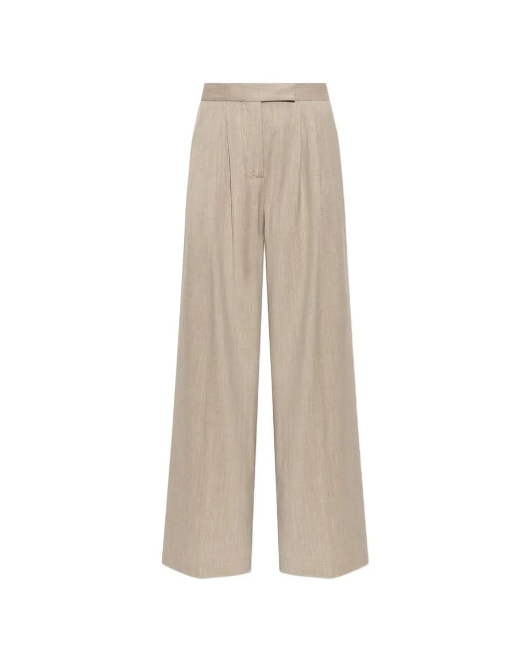 Paul & Shark Natural Pleated Wide-Leg Trousers