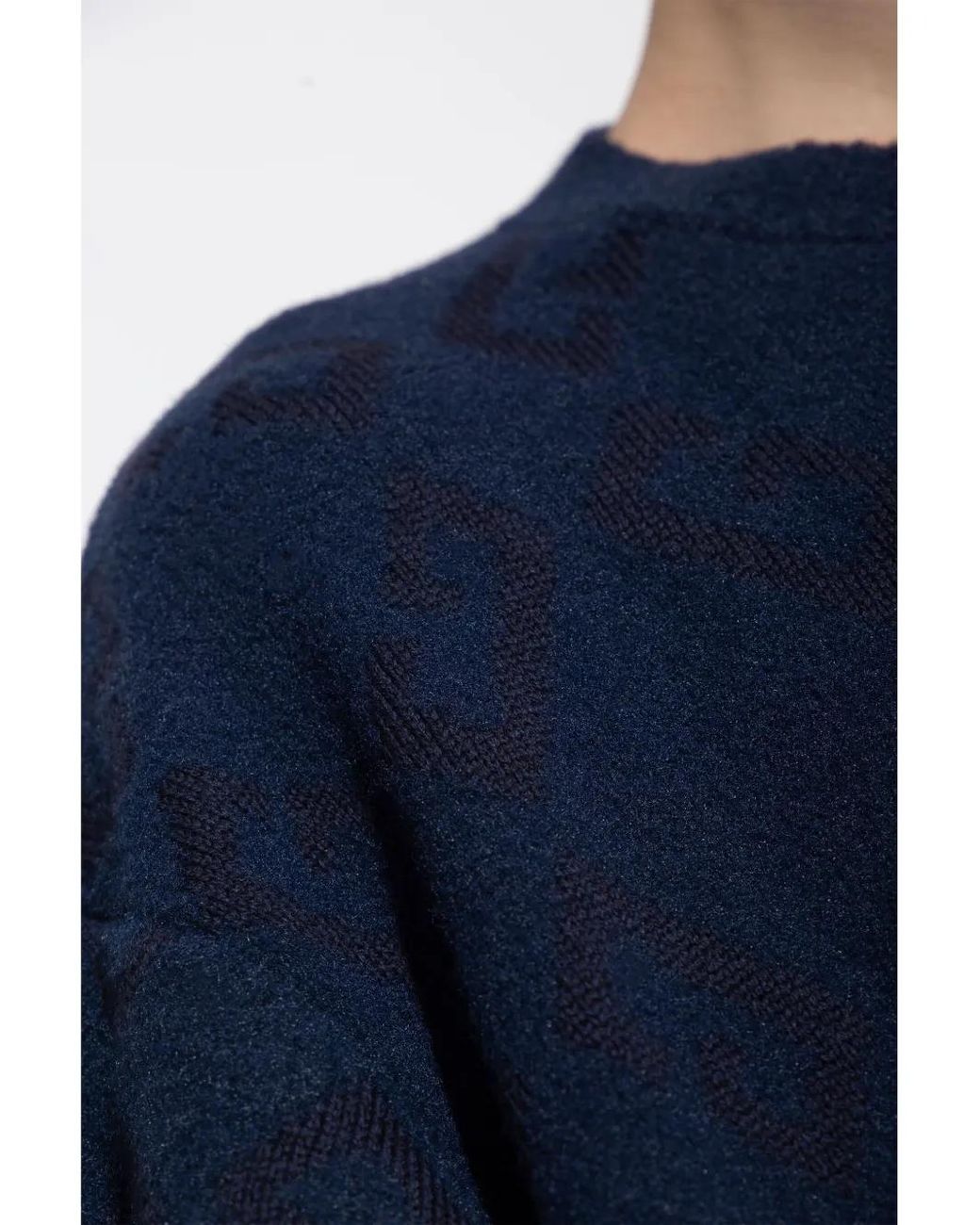 Givenchy Blue Monogram-Pattern Jumper for men