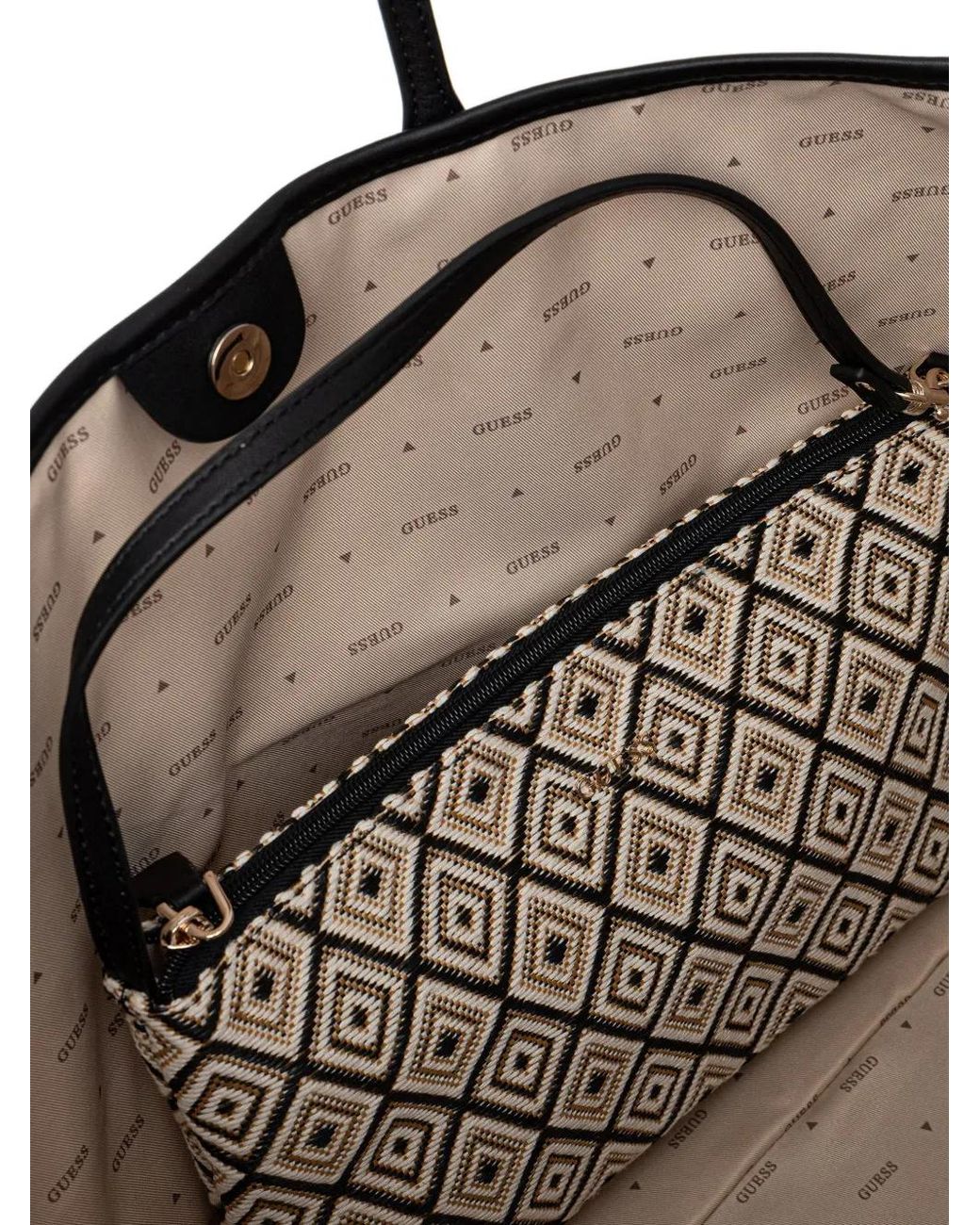 Guess Natural Sophia Geometric-Pattern Tote Bag