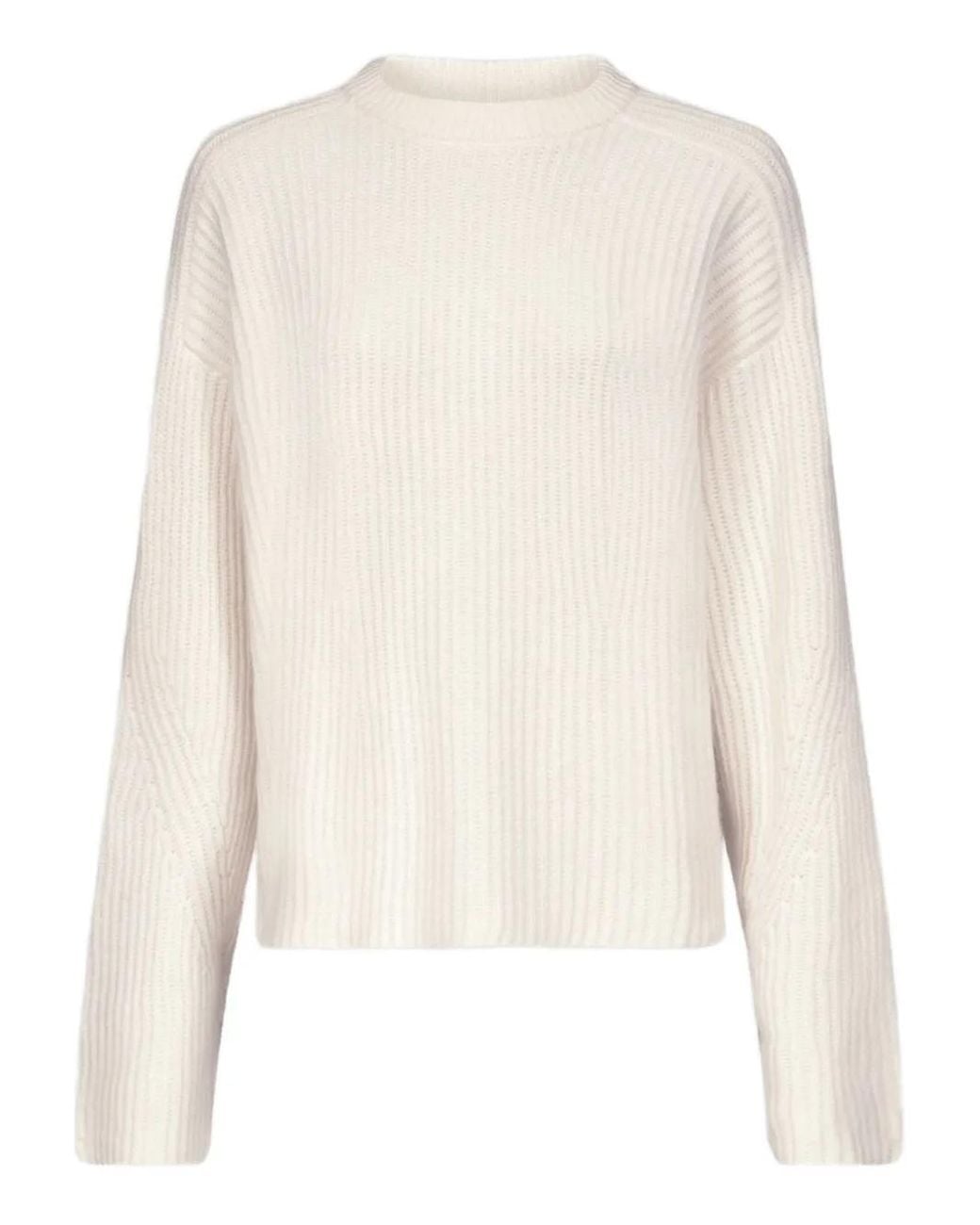 Loulou de Saison White Axel Ribbed Crew-Neck Sweater