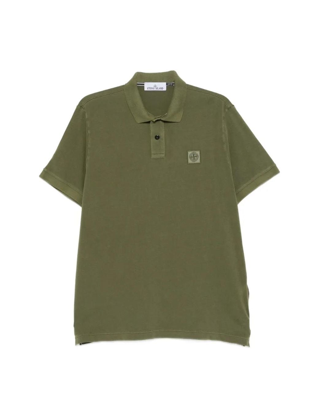 Stone Island Green 22002Sc Cotton Piqué Pigment Dye Polo Shirt for men