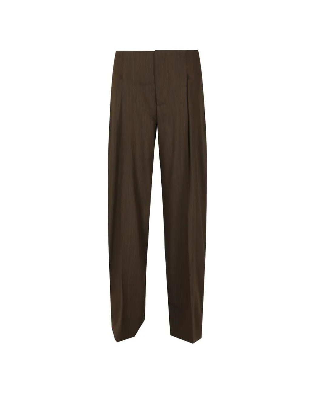 Alberta Ferretti Brown Straight-Leg Trousers
