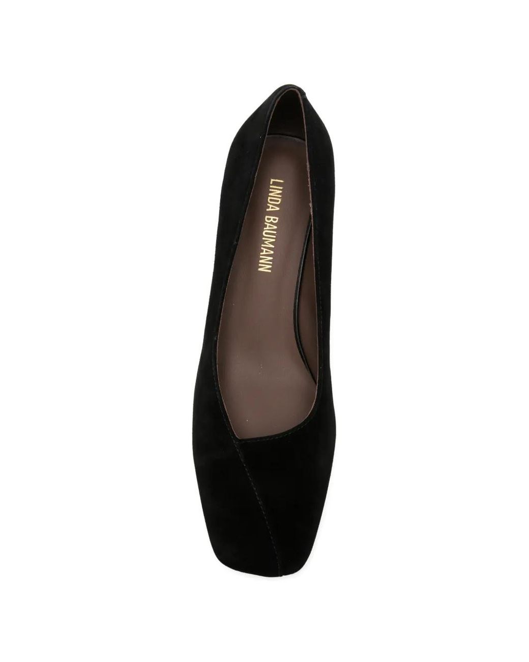 Linda Baumann Black Square-Toe Block-Heel Pumps